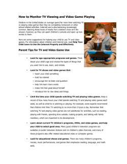 How to Monitor TV Viewing and Video Game Playing
