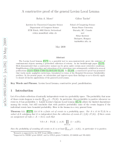 A constructive proof of the general Lovasz Local Lemma