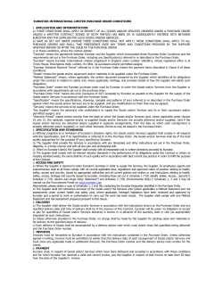 EUROSTAR (UK) LTD PURCHASE ORDER CONDITIONS