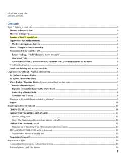 Basic Principles in Land Law