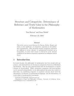 Structure and Categoricity: Determinacy of Reference and Truth