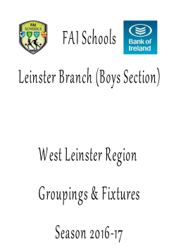 Fixture Booklet - West Leinster League 2016-17