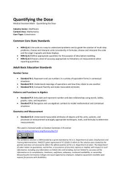 Quantifying the Dose