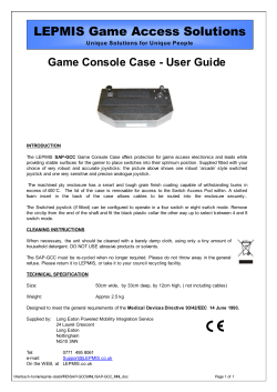 Game Console Case – User Guide