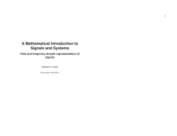 A Mathematical Introduction to Signals and Systems