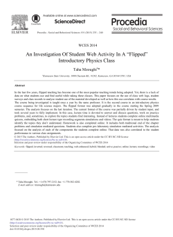 An Investigation of Student Web Activity in a &ldquo;flipped