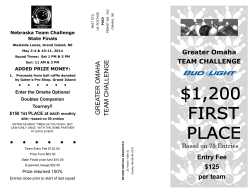 Greater Omaha TEAM CHALLENGE Entry Fee $125 per team