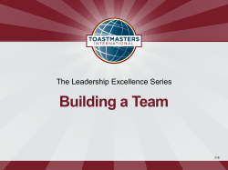 Building a Team - District 14 Toastmasters