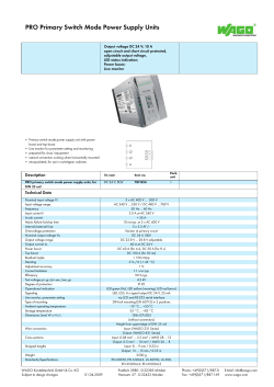 PRO Primary Switch Mode Power Supply Units