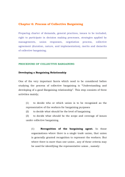 Chapter 6: Process of Collective Bargaining