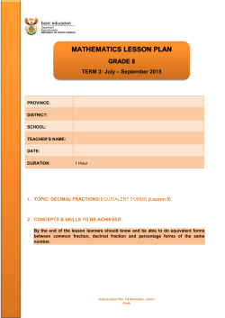 DECIMAL FRACTIONS TErm 3 Grade 8 Lesson 5