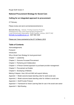 National Procurement Strategy for Social Care