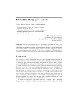 Information Theory over Multisets