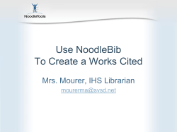 Creating a Bibliography or Source List