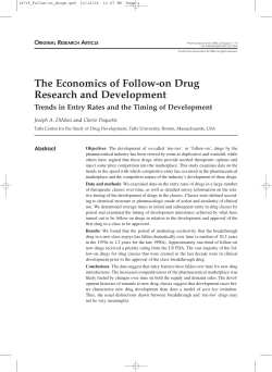 The Economics of Follow-on Drug Research and Development