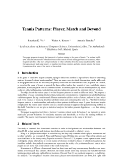 Tennis Patterns: Player, Match and Beyond - liacs