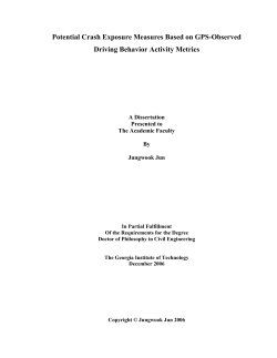 Potential Crash Exposure Measures Based on GPS