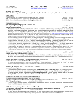 Prasad Calyam`s Resume - Ohio Supercomputer Center
