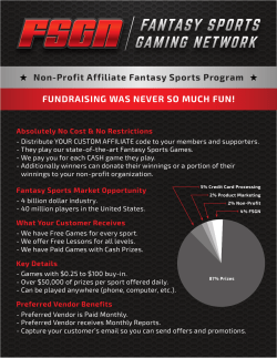 Non-Profit Affiliate Fantasy Sports Program
