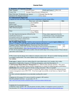 IV. To Delete or Change an Existing Course