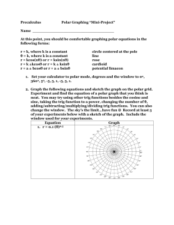 Precalculus Polar Graphing &ldquo;Mini-Project&rdquo; Name At this point, you