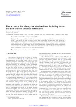 The actuator disc theory for wind turbines including losses and non