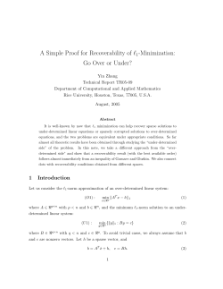A Simple Proof for Recoverability of l1-Minimization