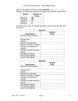 Practice Subnetting problem CNIT 201E similar to the