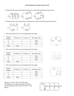 CIRCUITS WORKSHEET