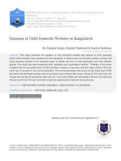 Situation of Child Domestic Workers in Bangladesh