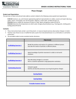 Task - Science - Grade 6 - Phase Changes