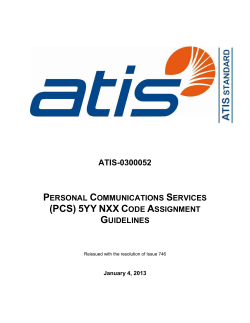 (PCS) 5YY NXX Code - The Alliance for Telecommunications