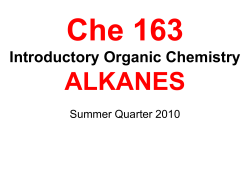Chemistry 122 Introductory Organic Chemistry