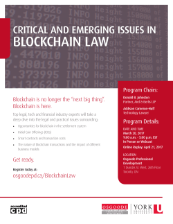 blockchain law - Osgoode Professional Development