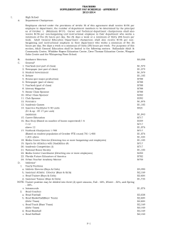 TEACHERS SUPPLEMENTARY PAY SCHEDULE