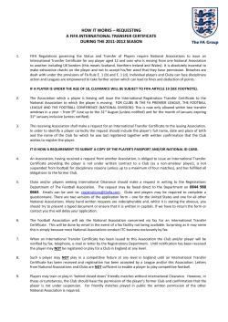 notes on procedures to be followed when