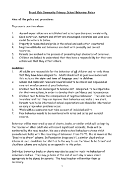 Behaviour Policy - Broad Oak Community Primary School