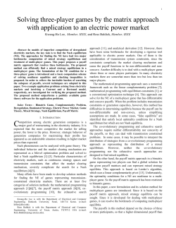 Solving three-player games by the matrix approach with application