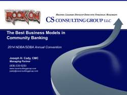 The Best Business Models in Community Banking