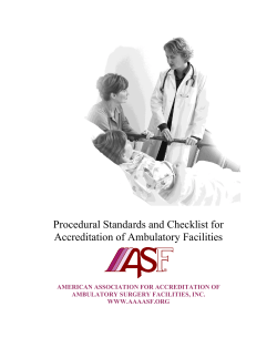 Procedural Standards and Checklist for Accreditation of