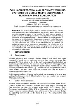 collision detection and proximity warning systems - HUMANIST-VCE