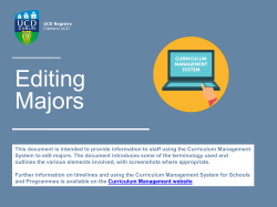 Editing Majors - University College Dublin