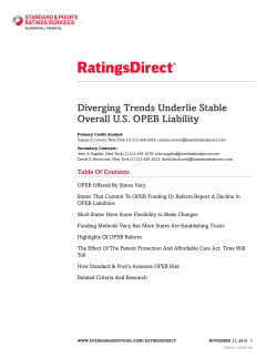 Diverging Trends Underlie Stable Overall U.S. OPEB Liability