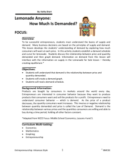 Lemonade Anyone: How Much Is Demanded?