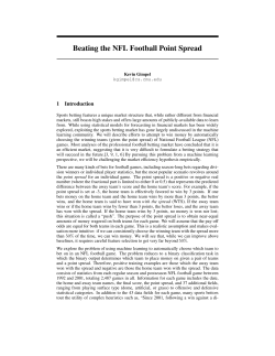 Beating the NFL Football Point Spread