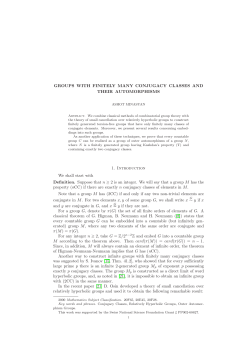 GROUPS WITH FINITELY MANY CONJUGACY CLASSES AND