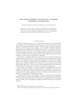 THE CHARACTERISTIC FUNCTION OF A COMPLEX SYMMETRIC