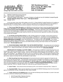 To: MHSAA Football Sponsoring Schools From: Nate Hampton