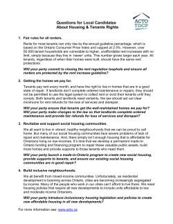Tenants Vote for Housing: Provincial Election 2014