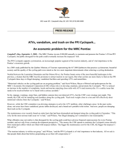 ATVs, vandalism, and trash on the PPJ Cyclopark&hellip; An economic